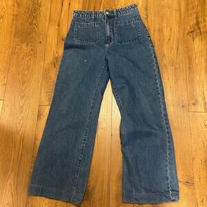 ROLLAS 29 Sailor Jeans High Waist Wide Leg Medium Wash ***Small Hole Front***